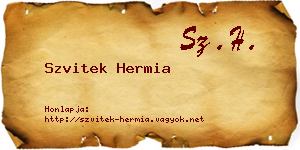 Szvitek Hermia névjegykártya